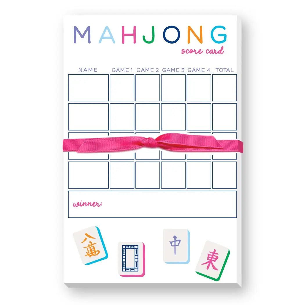 Mahjong Scoring Notepad - Blush & Cactus