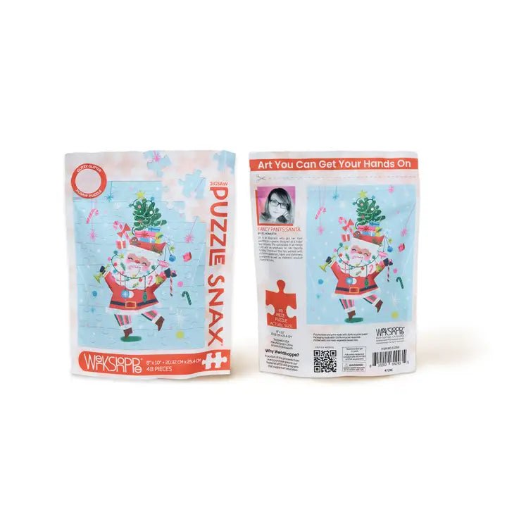Fancy Pants Santa 48 Piece Christmas Puzzle Snax - Blush & Cactus