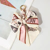 Vintage Lace Print Bow Scarf Bag Charm - Blush & Cactus