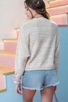 Costal Vibes Long Sleeve Pullover - Blush & Cactus