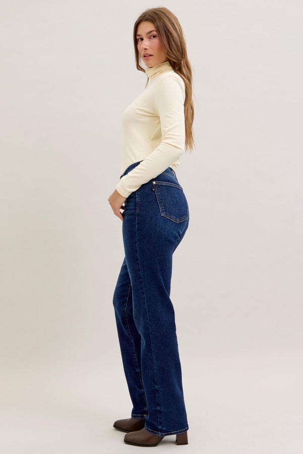 Judy Blue MR Straight Jeans (S - R - L INSEAM) - Blush & Cactus