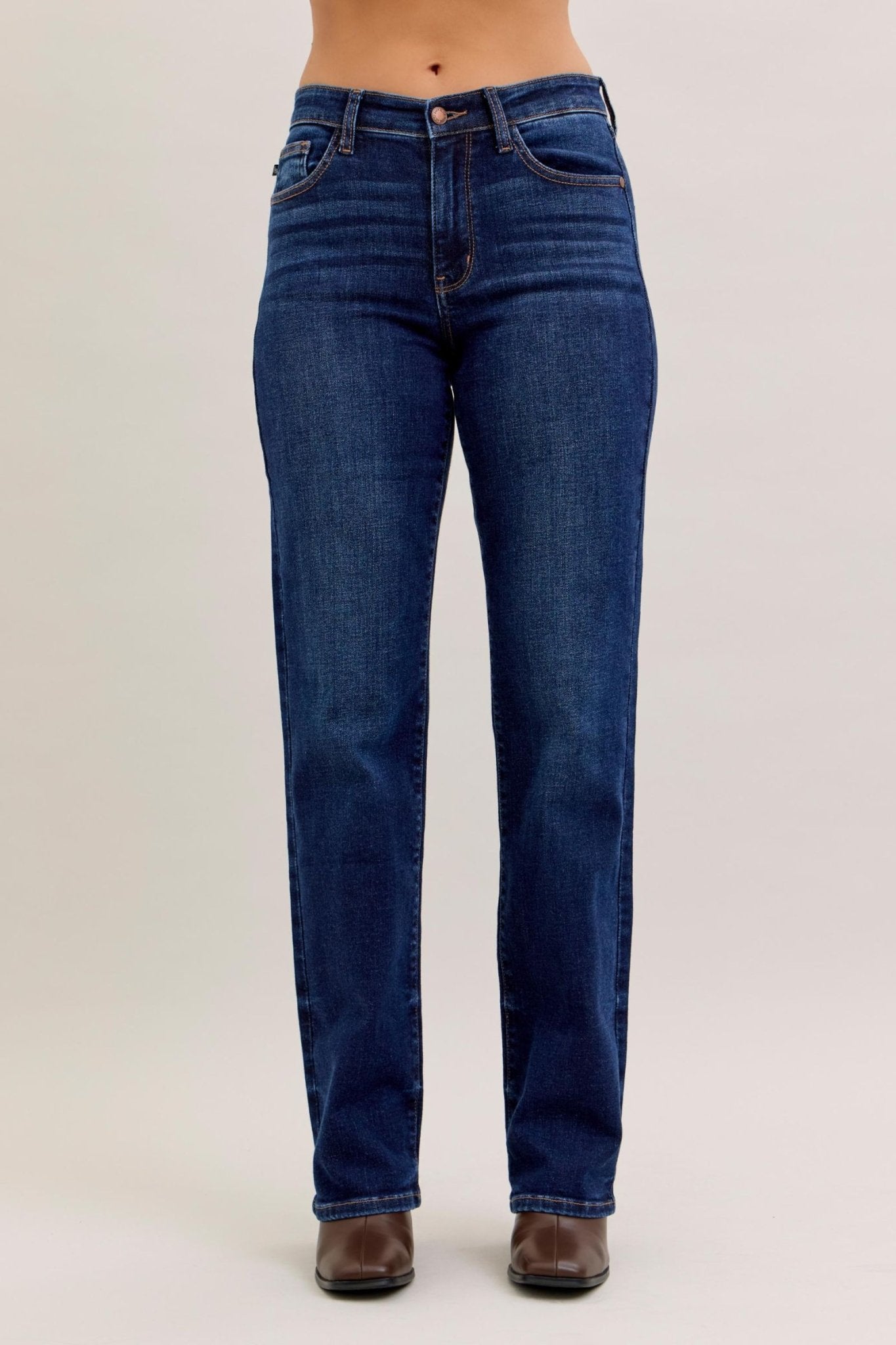 Judy Blue MR Straight Jeans (S - R - L INSEAM) - Blush & Cactus