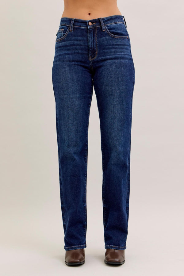 Judy Blue MR Straight Jeans (S - R - L INSEAM) - Blush & Cactus
