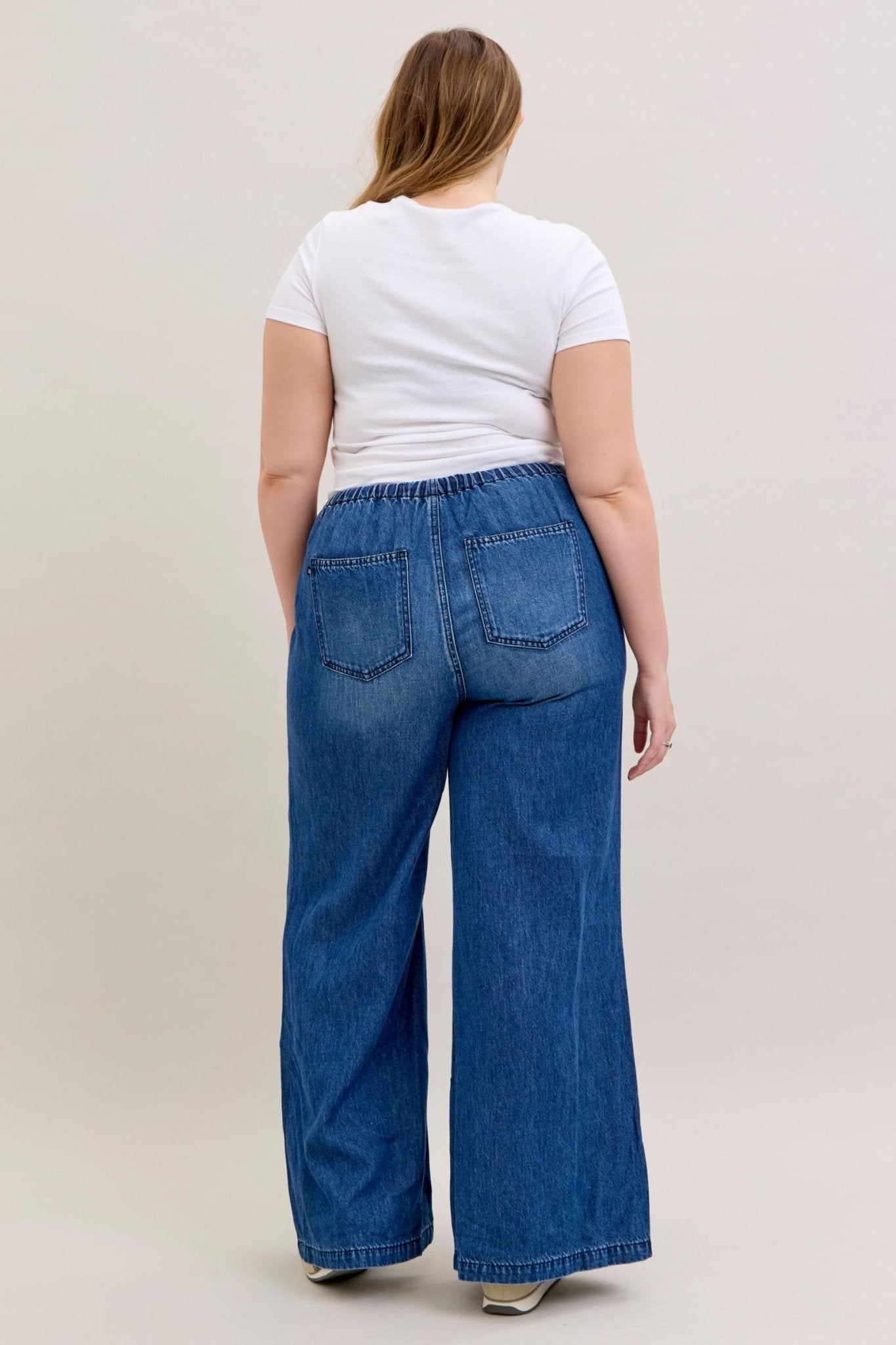 Judy Blue Palazzo Denim Curvy - Blush & Cactus