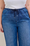 Judy Blue Palazzo Denim Curvy - Blush & Cactus