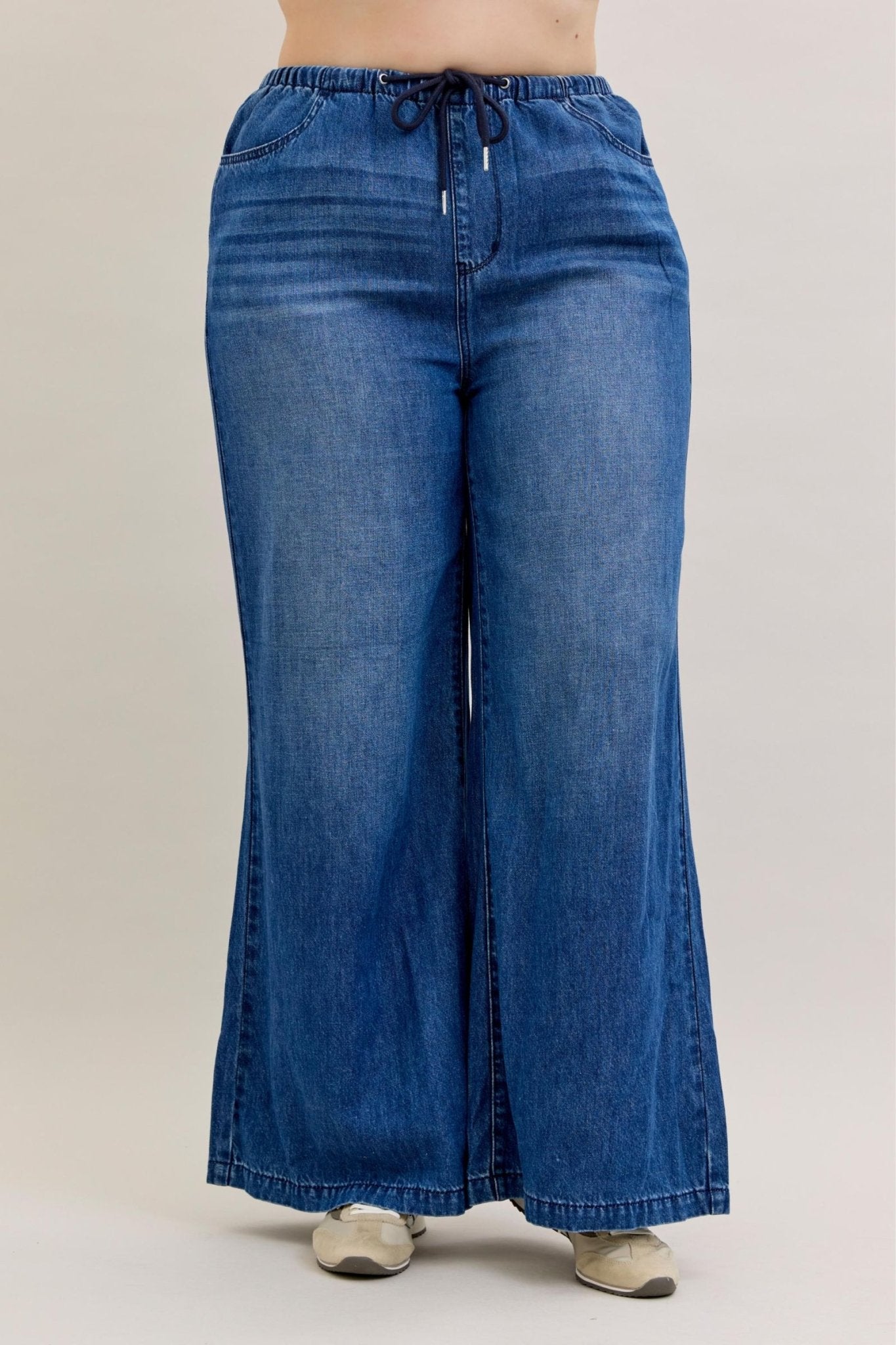 Judy Blue Palazzo Denim Curvy - Blush & Cactus