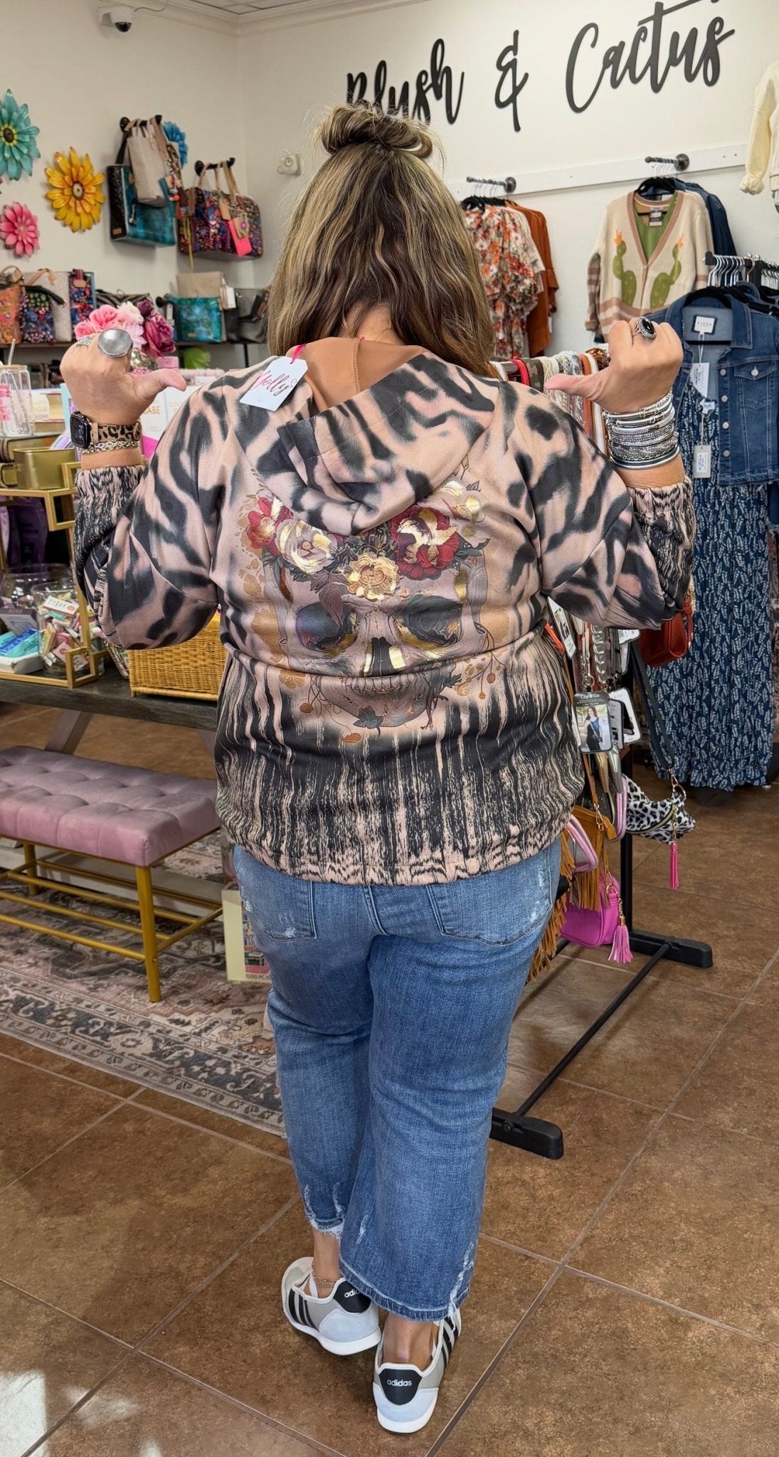 Novelty Made in Italy Zip Up - Blush & Cactus