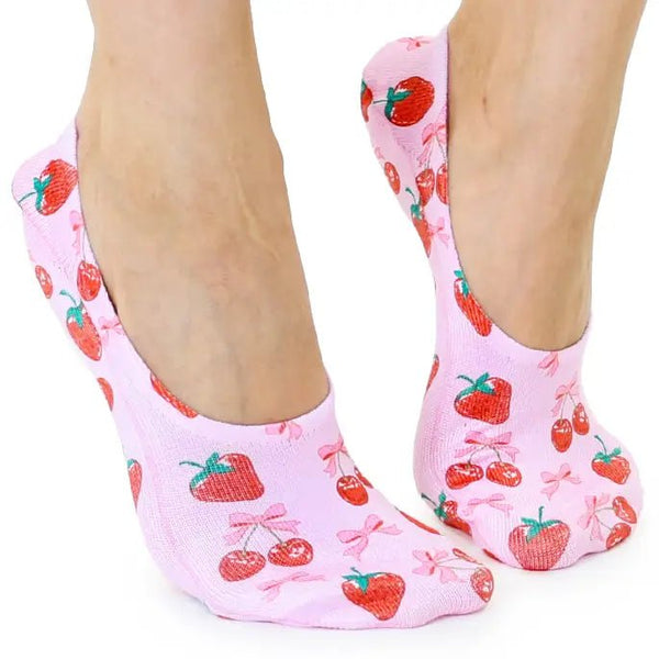 No - Show Liner Socks - Sweet Fruits & Bows - Pink - Blush & Cactus
