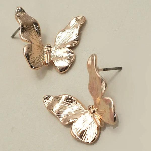 Textured Butterfly Stud Earrings