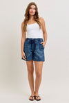 Judy Blue HW Baggy Short Featherweight - Blush & Cactus