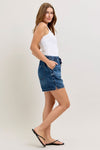 Judy Blue HW Baggy Short Featherweight - Blush & Cactus