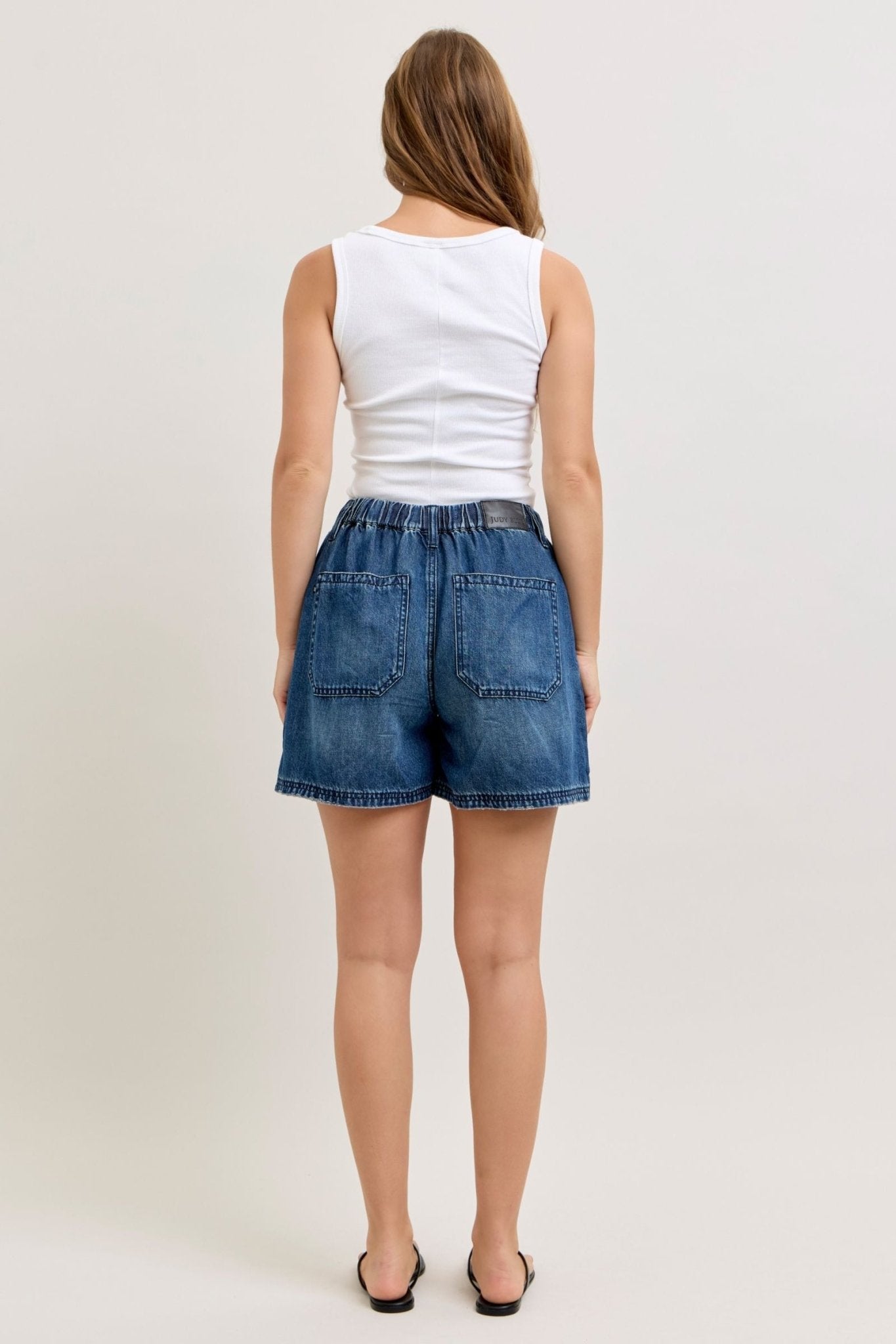 Judy Blue HW Baggy Short Featherweight - Blush & Cactus