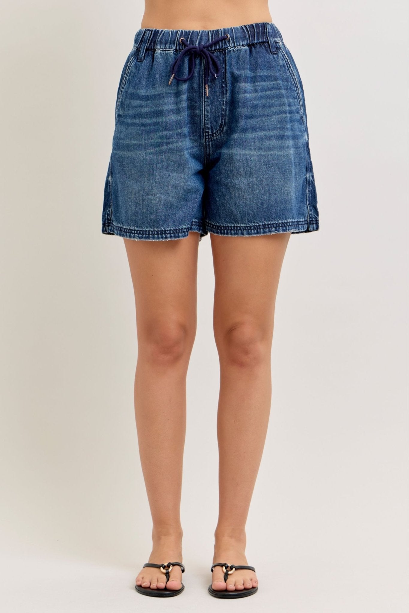 Judy Blue HW Baggy Short Featherweight - Blush & Cactus