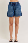 Judy Blue HW Baggy Short Featherweight - Blush & Cactus