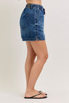 Judy Blue HW Baggy Short Featherweight - Blush & Cactus