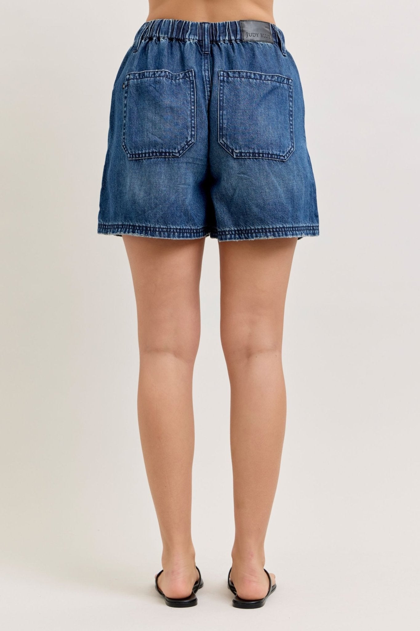 Judy Blue HW Baggy Short Featherweight - Blush & Cactus