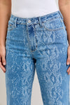 Judy Blue HW Ankle Wide - Blush & Cactus