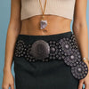 Western Boho Embellished Circle Belt with Eyelet Accents