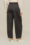 Drawstring Waist Stripe Barrel Pants