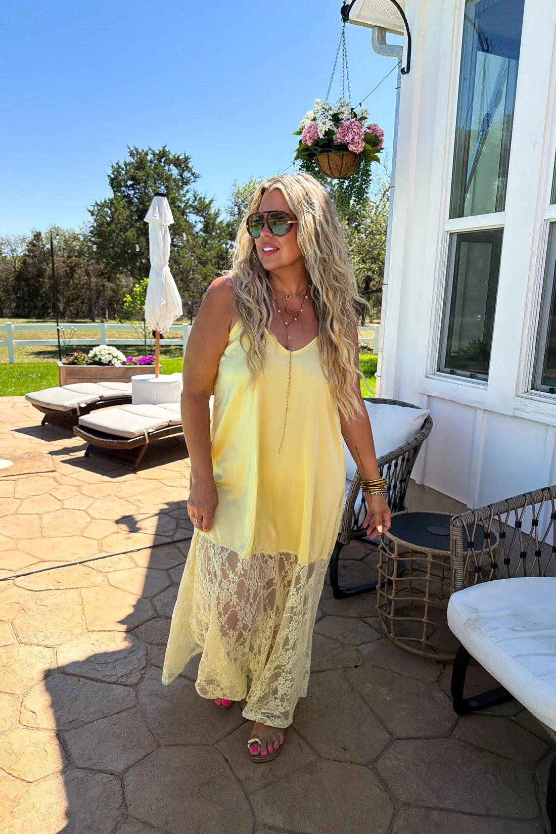 Summer Nights Satin Dress - Blush & Cactus