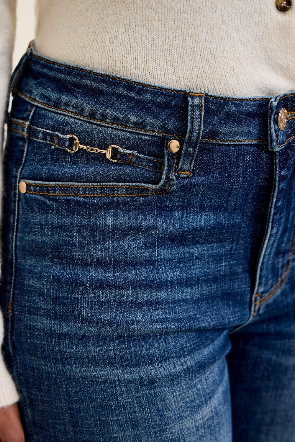 Judy Blue Mr Daisy Bootcut W/ Harness Trim Dk Sunset Ride
