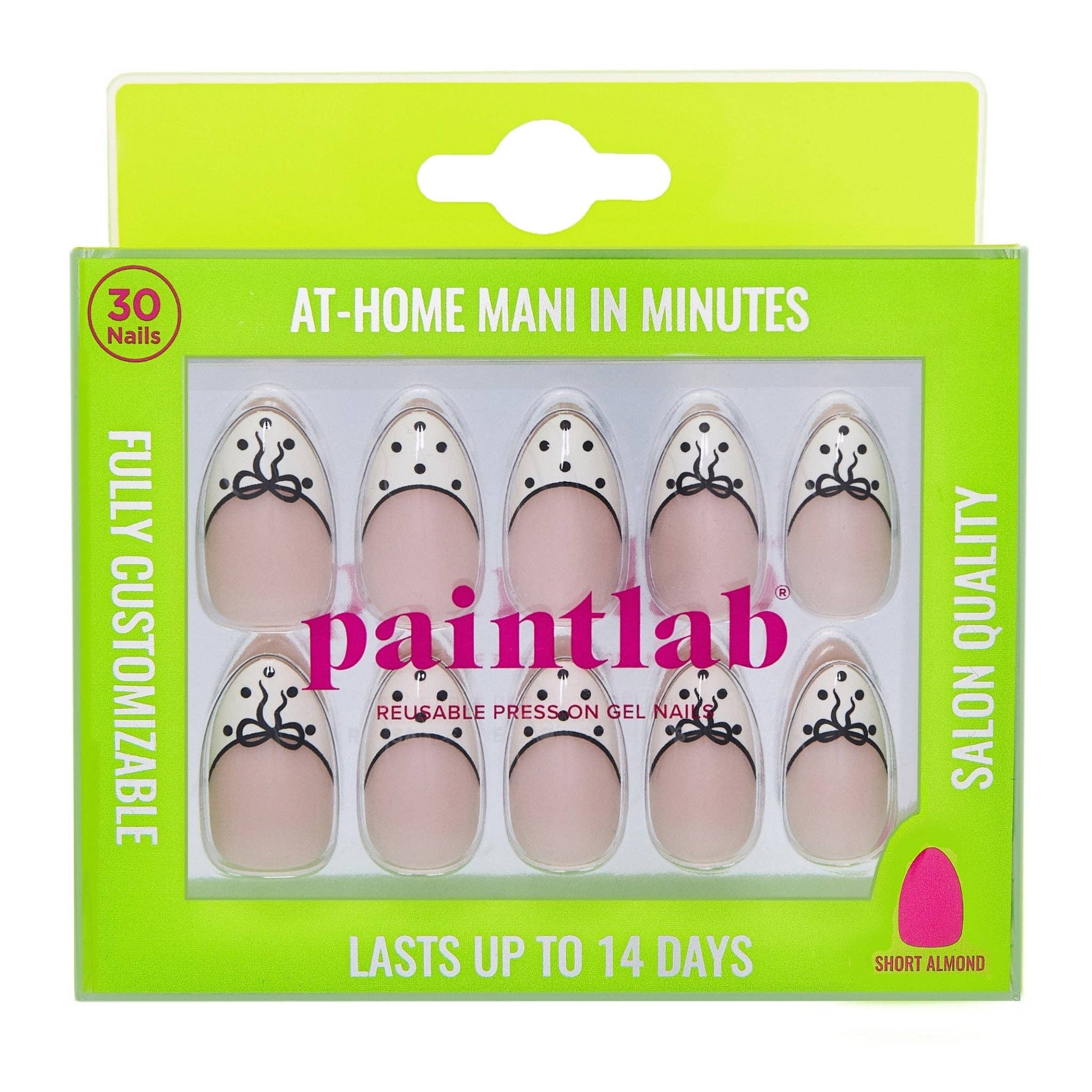 Paintlab Bows and Dots Press On Nails - Blush & Cactus