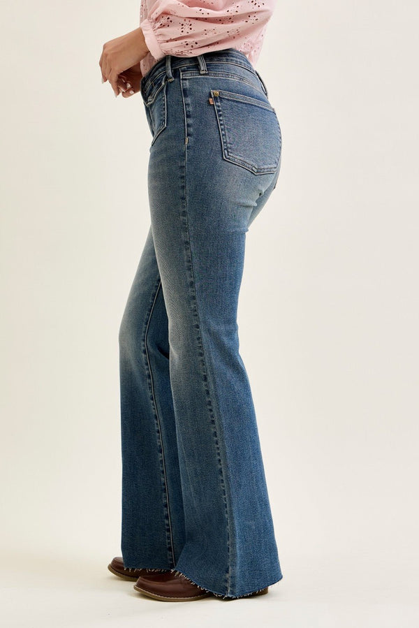 Judy Blue Mr Flare W/ Front Flap Pkts - Blush & Cactus