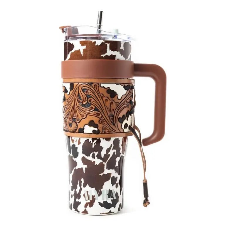 Wide Wyoming Tumbler in Brown and White - Blush & Cactus
