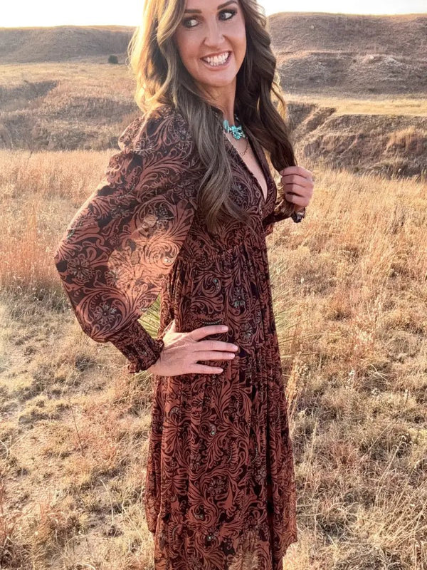 Western Dreams Dress - Blush & Cactus