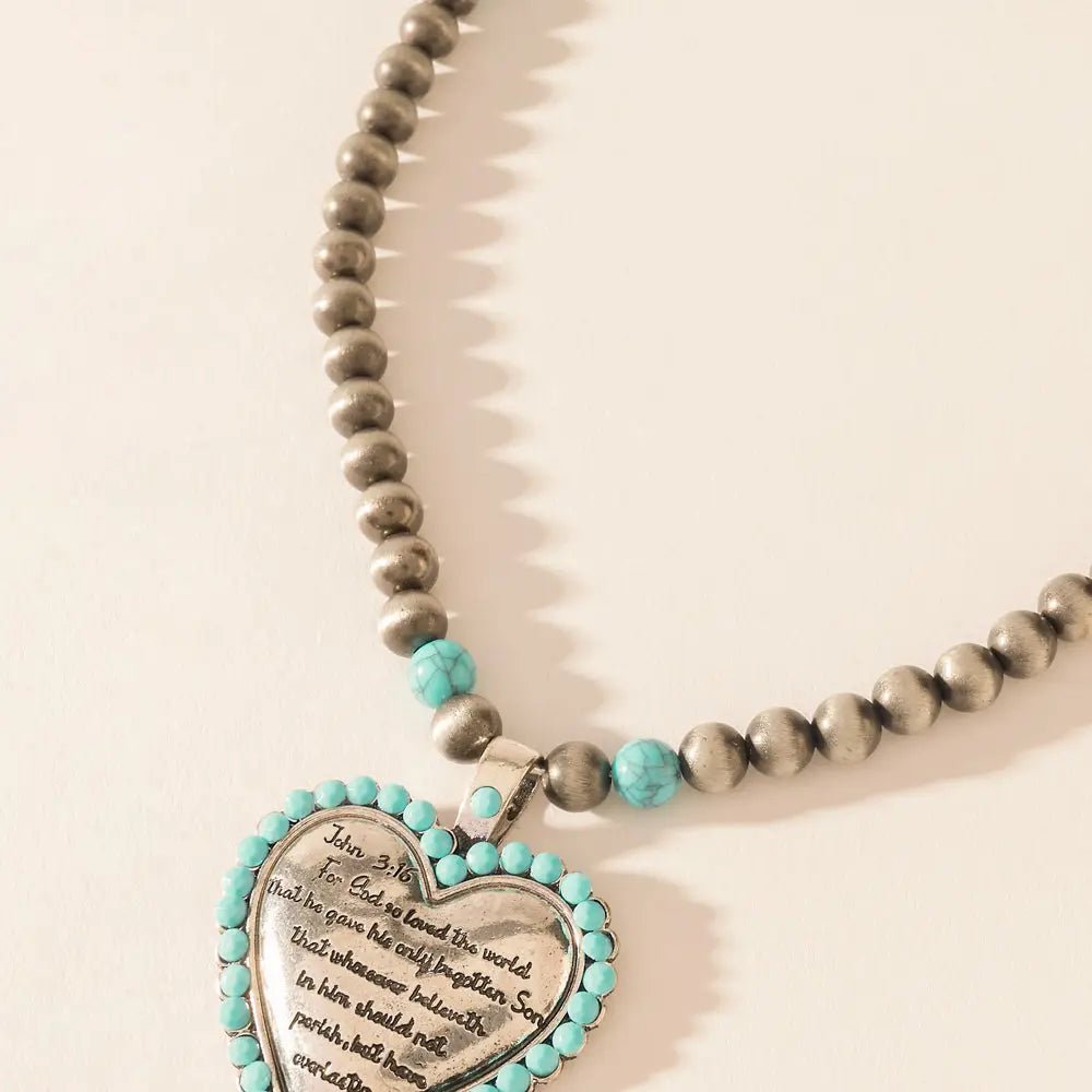 Heart of the Frontier Necklace in Storm Oasis - Blush & Cactus