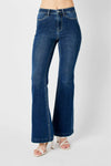 SALE Judy Blue HW Angled Side Seam Detail Flare - Blush & Cactus