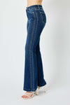 SALE Judy Blue HW Angled Side Seam Detail Flare - Blush & Cactus