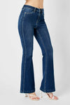 SALE Judy Blue HW Angled Side Seam Detail Flare - Blush & Cactus
