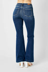 SALE Judy Blue HW Angled Side Seam Detail Flare - Blush & Cactus