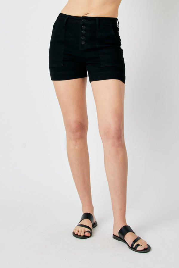 Judy Blue HW Button Fly Trouser Shorts