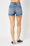 Judy Blue High Waist Tummy Control Fray Hem Shorts - Curvy Size