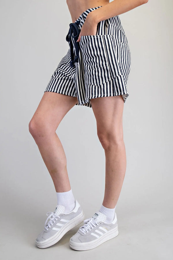 Easy Going Navy Stripe Short - Blush & Cactus