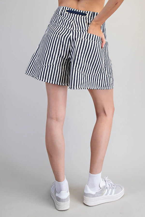 Easy Going Navy Stripe Short - Blush & Cactus