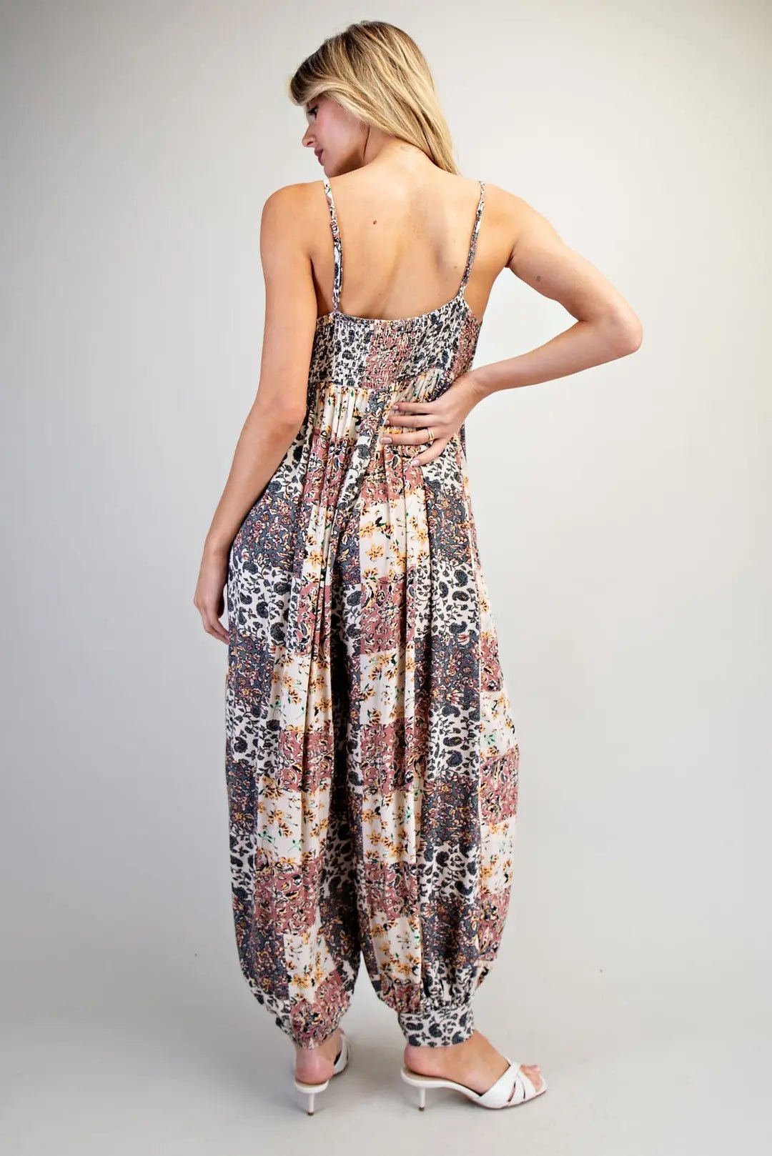 Wanderlust Patchwork Jumpsuit - Blush & Cactus