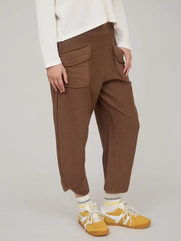 Pocket Detail Knit Lounge Pants - Blush & Cactus