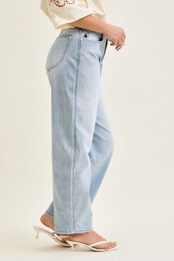 Judy Blue High Waist Marlow Arc Leg Jeans - Blush & Cactus
