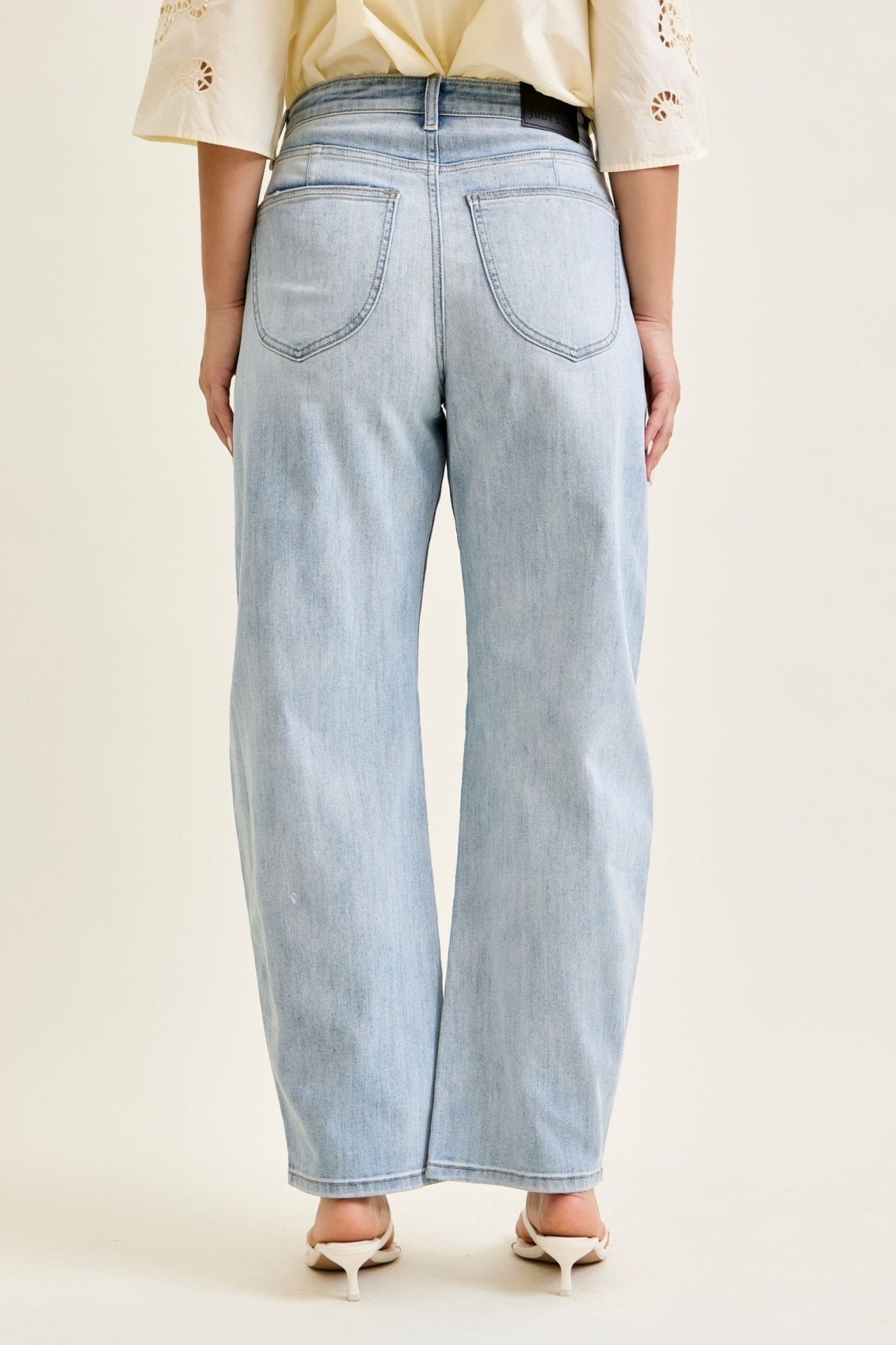 Judy Blue High Waist Marlow Arc Leg Jeans - Blush & Cactus