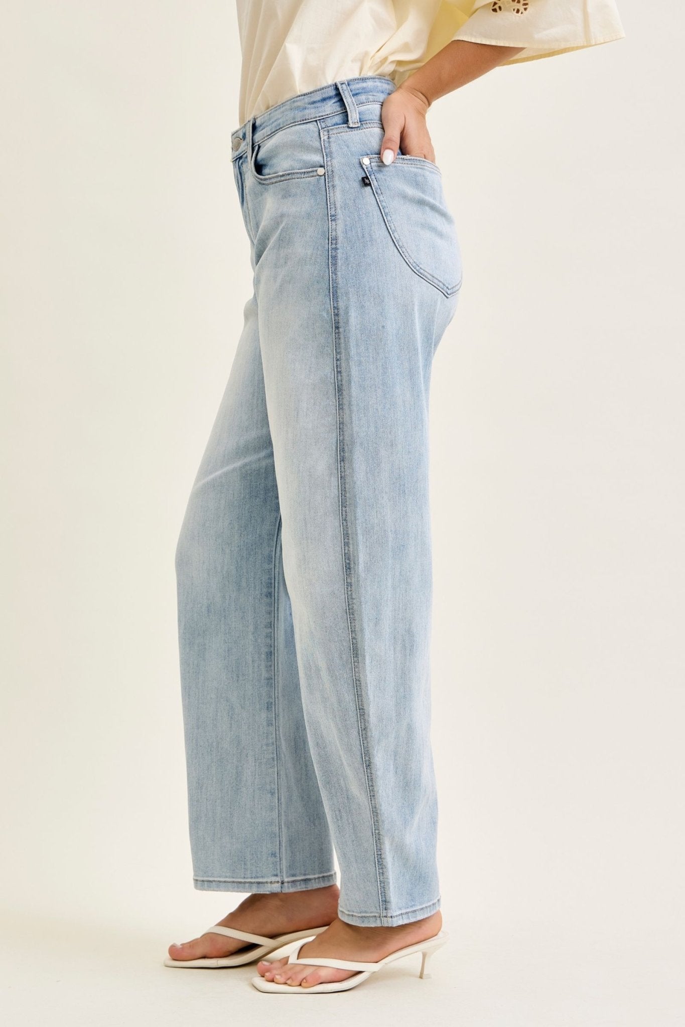 Judy Blue High Waist Marlow Arc Leg Jeans - Blush & Cactus