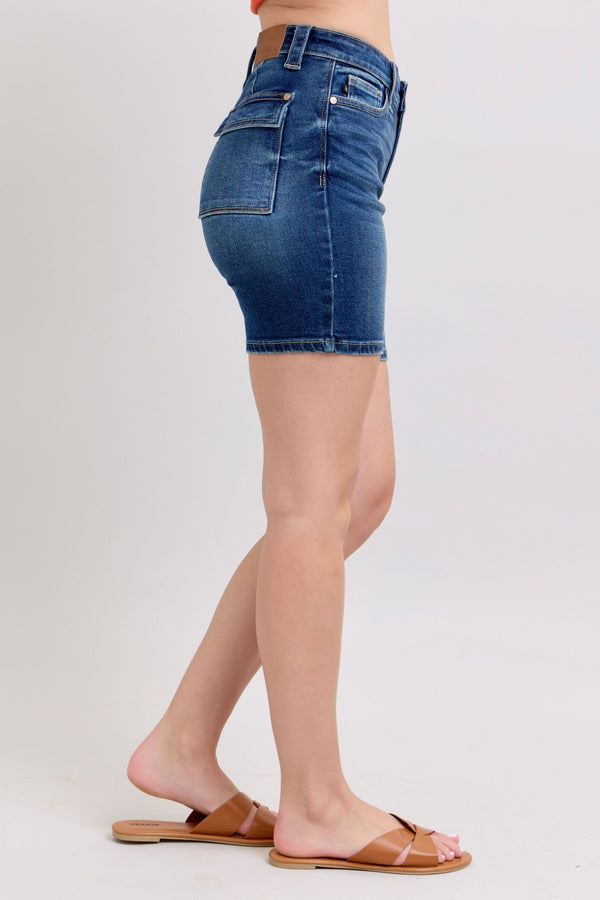 Judy Blue High Waist Bermudas w/Back Flap Pockets