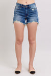 Judy Blue 2 Button Dad shorts w/destroy - Blush & Cactus