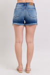 Judy Blue 2 Button Dad shorts w/destroy - Blush & Cactus
