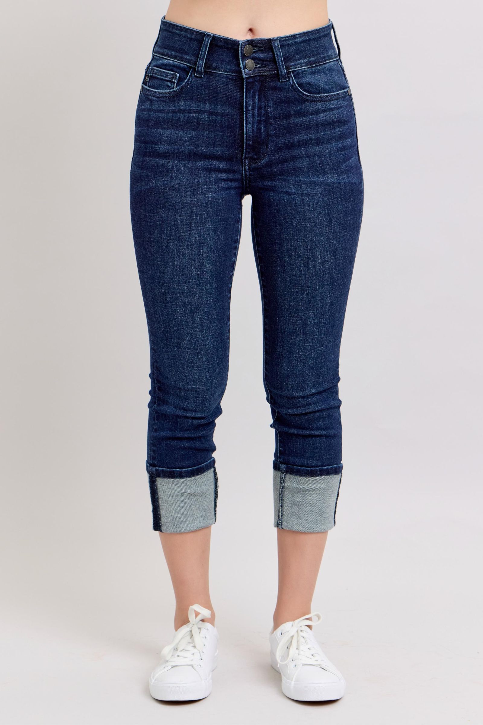 Judy Blue HW Double Waist Band Capri