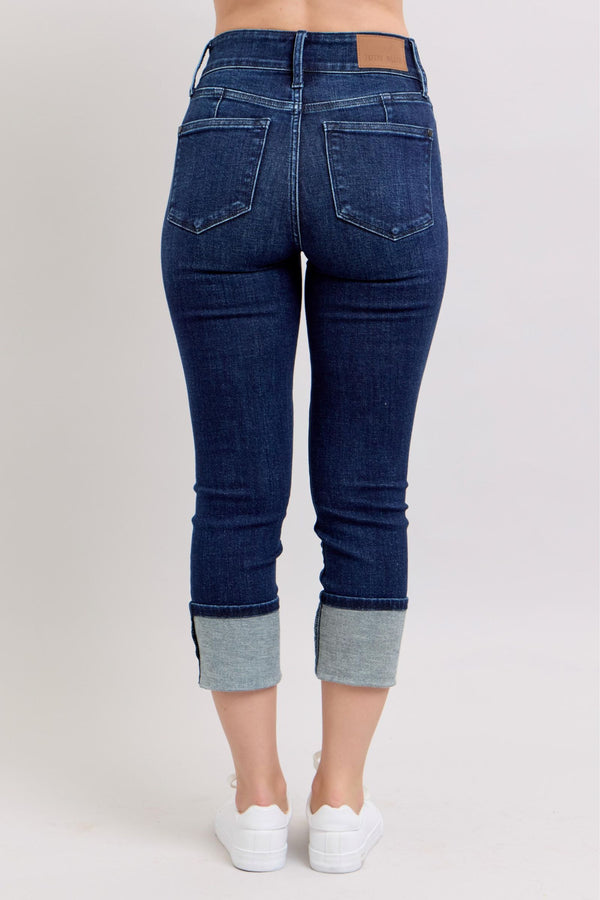 Judy Blue HW Double Waist Band Capri