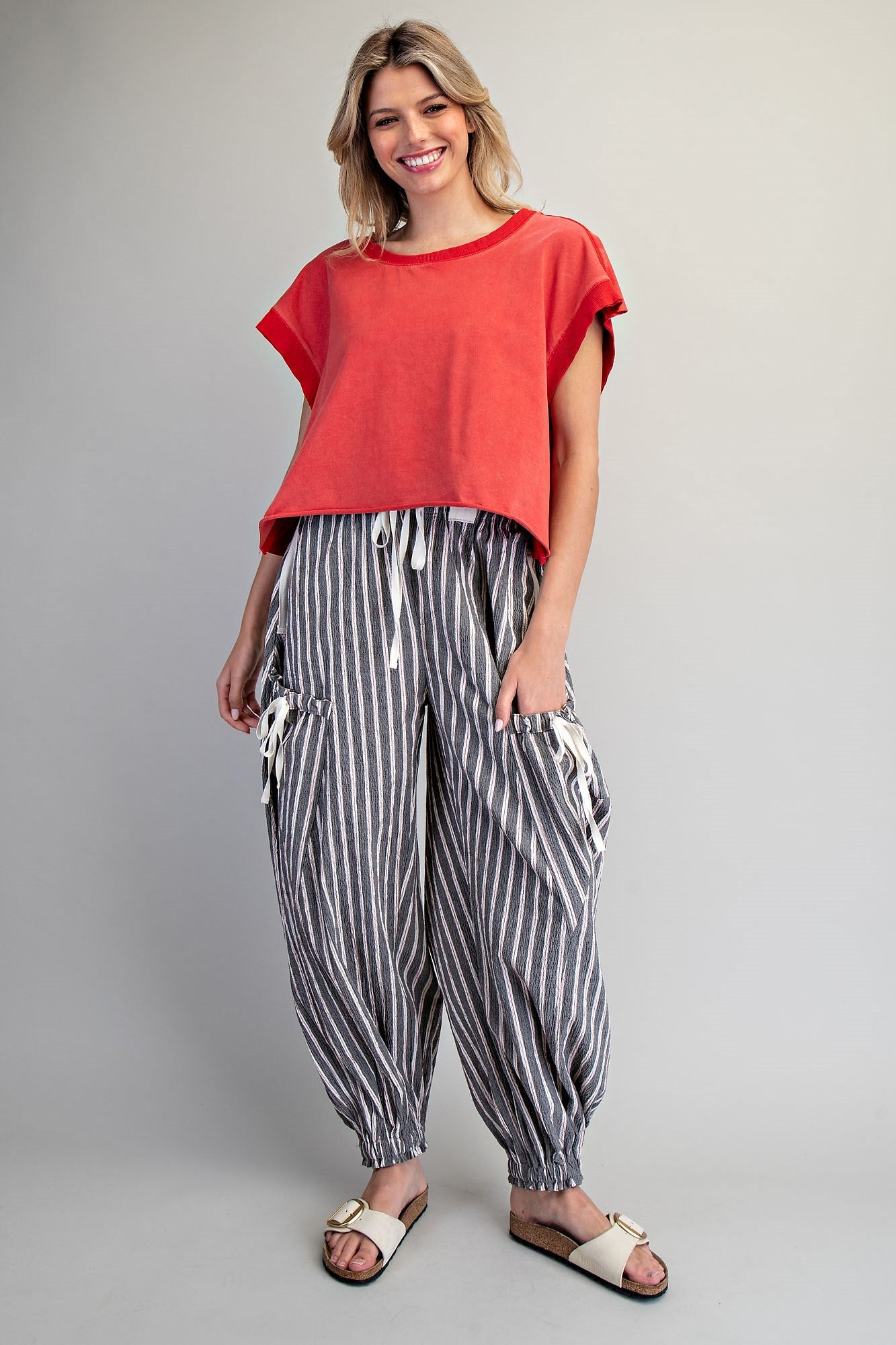 Mineral Washed Open Back Top ✨ - Blush & Cactus