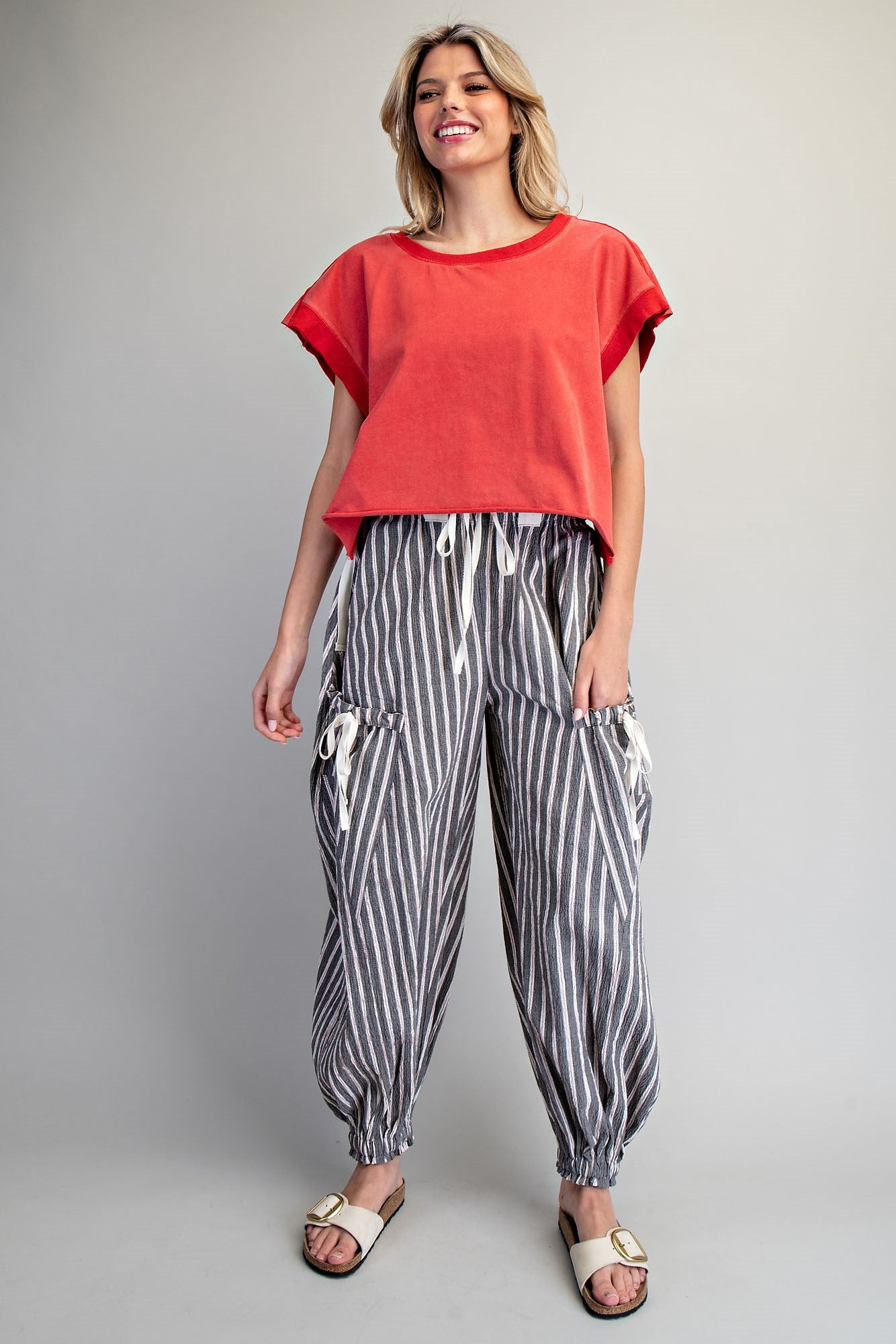 Mineral Washed Open Back Top ✨ - Blush & Cactus